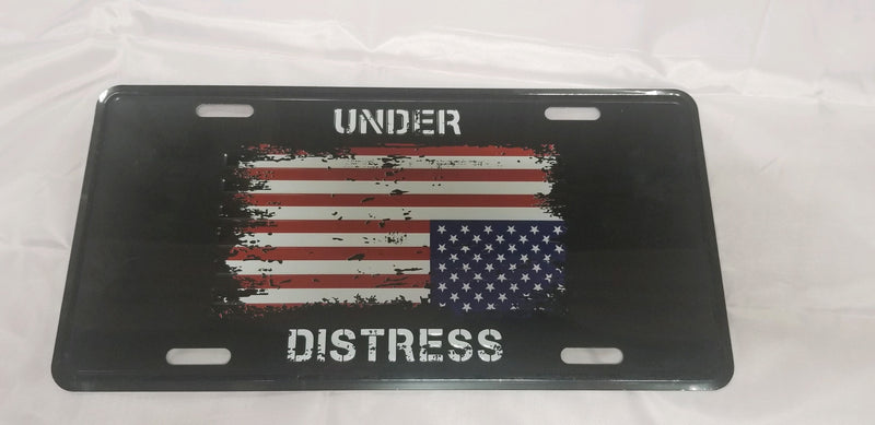 UNDER DURESS NO QUARTER American USA FLAG Auto Tag license plate