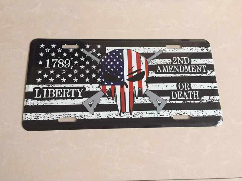 2nd Amendment USA  Liberty or Death Embossed License Plate