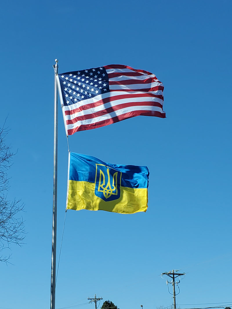 4'x6' Ukraine Trident Flag 100D Rough Tex ® Large Ukrainian Military Government Flag