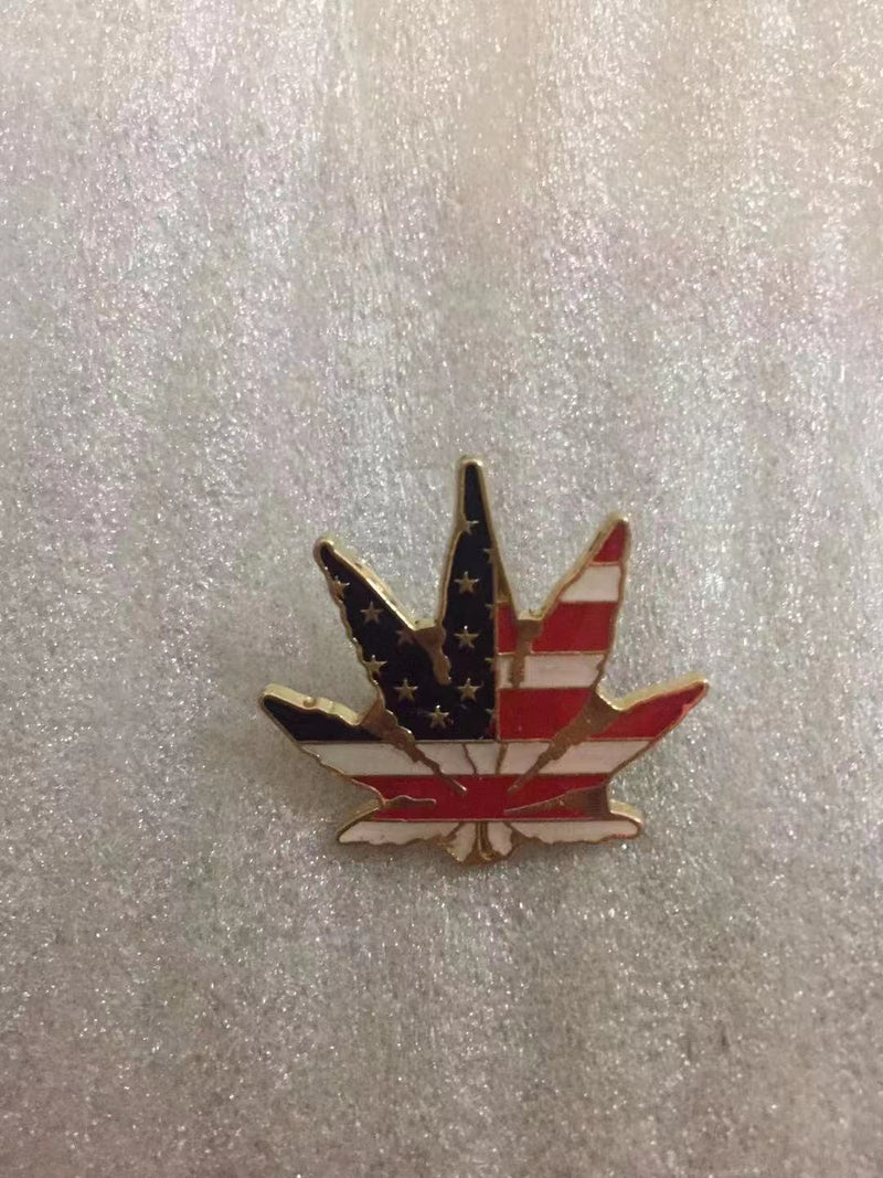 USA Marijuana Leaf Lapel Pin