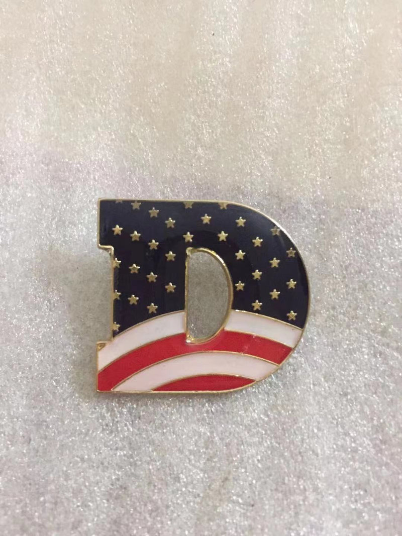 USA D Lapel Pin (American Democrat DNC)