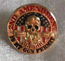 2nd Amendment Skull Lapel Pin American Gun Permit