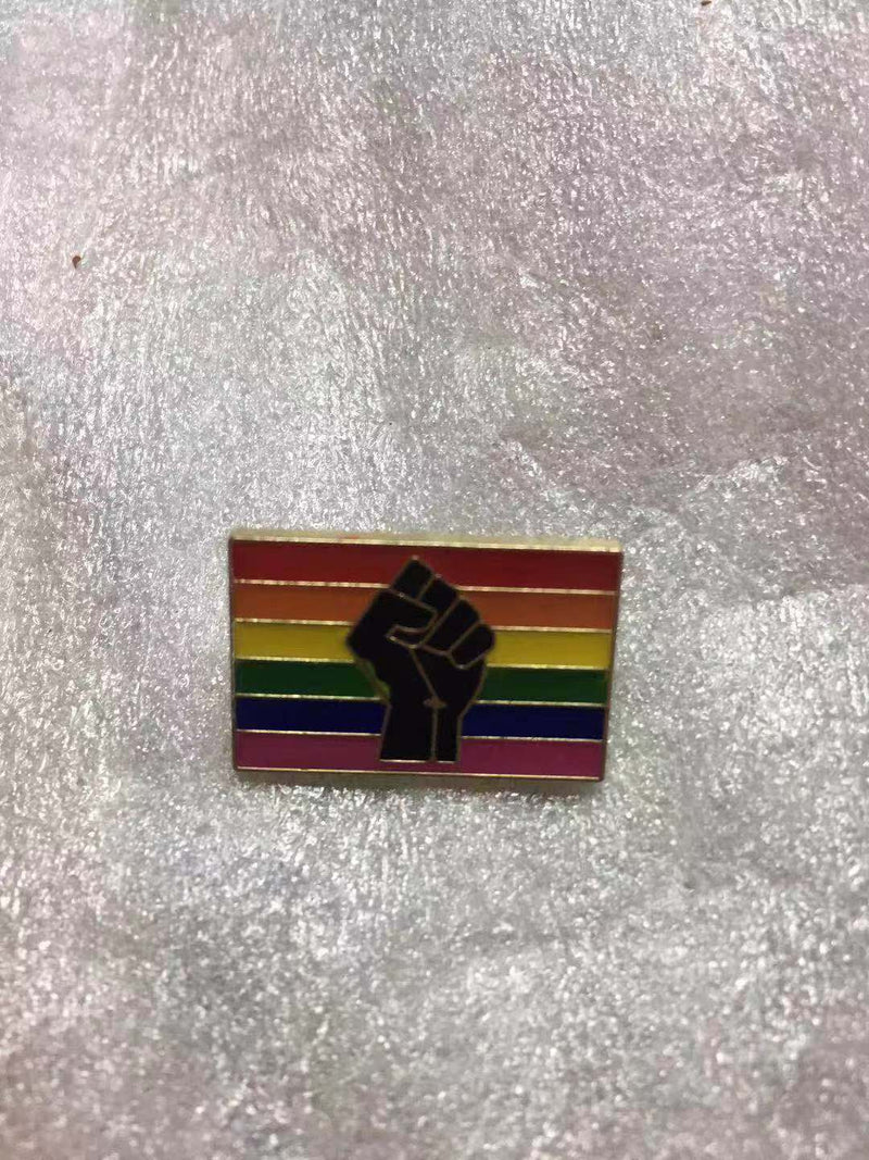 Rainbow Fist Lapel Pride Pin