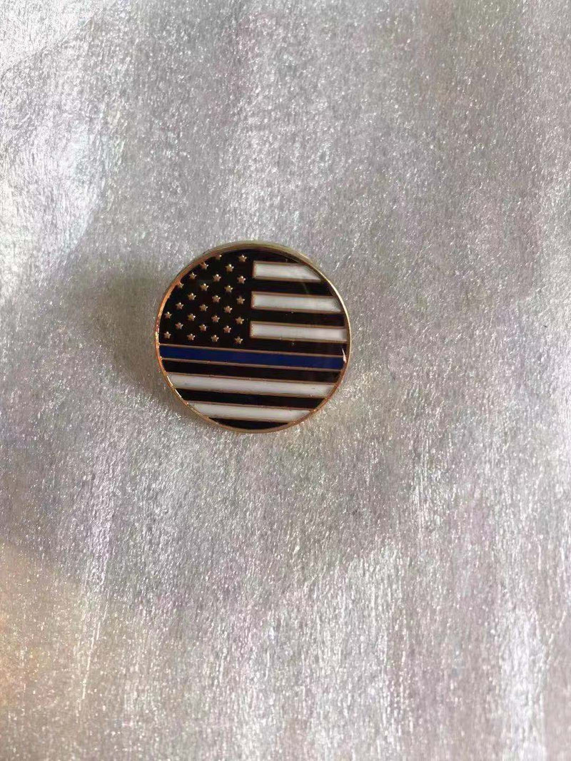 USA Police Round Lapel Pin
