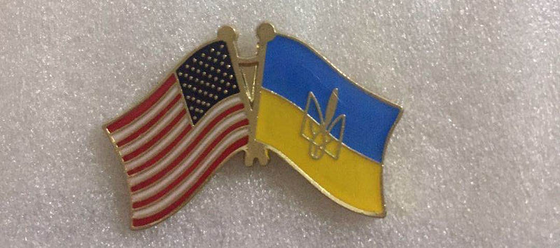 USA Ukraine Trident Lapel Pin