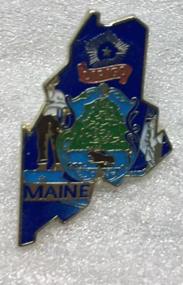 Maine State Map Lapel Pin
