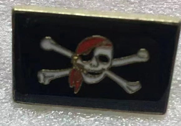Jolly Roger Red Bandana Lapel Pin