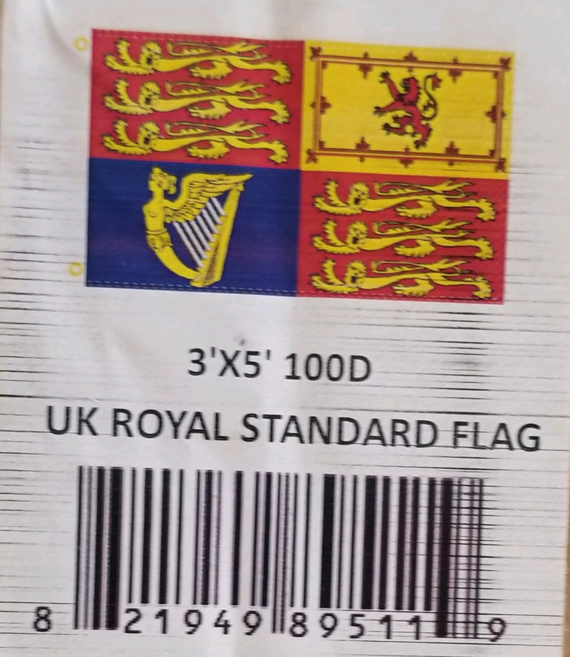 Royal Standard of the United Kingdom 3'X5' Flag ROUGH TEX® 100D UK Royal Standard