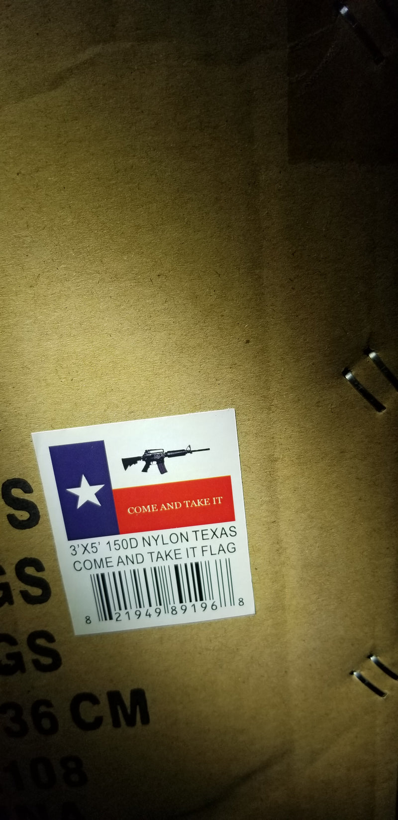 Texas Come and Take It 3'X5' Flag ROUGH TEX® Nylon 150D