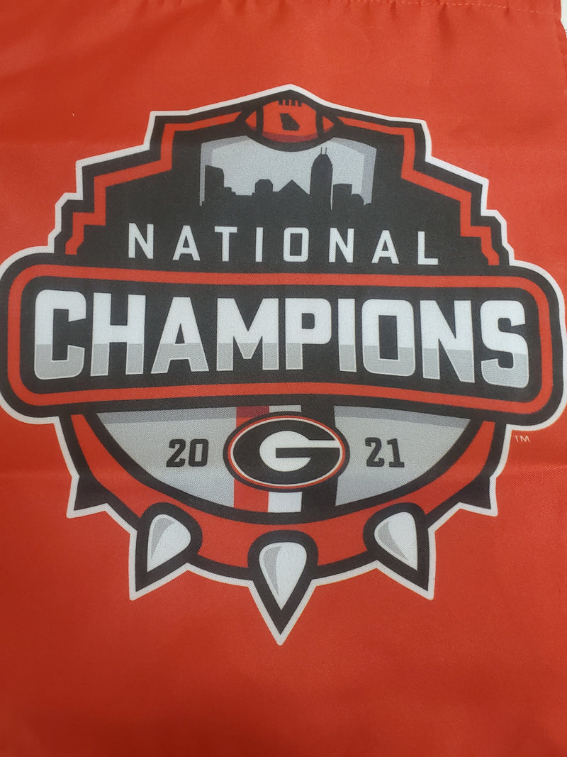 UGA National Champions 2021 Red Banner 12"x18" Garden Flag University of Georgia