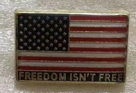 USA Freedom Isn't Free Lapel Pin American flag