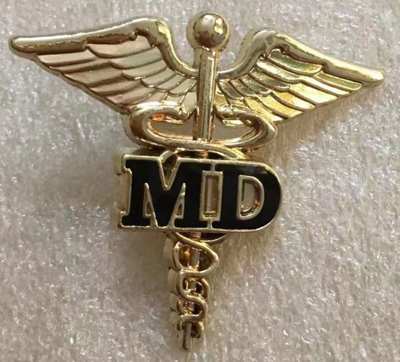 Medical Label Pin Caduceus MD Lapel Pin Medical Doctor Hospital