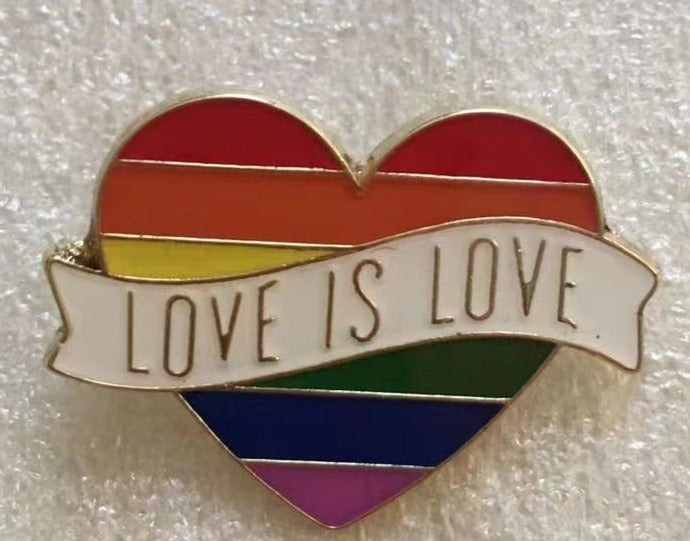 Rainbow Heart Love Is Love Lapel Pin
