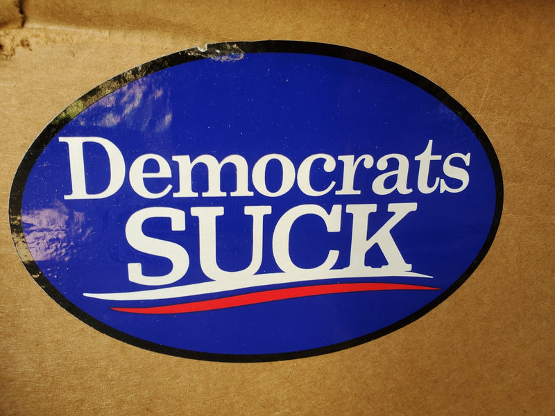 Democrats Suck Oval Bumper Sticker