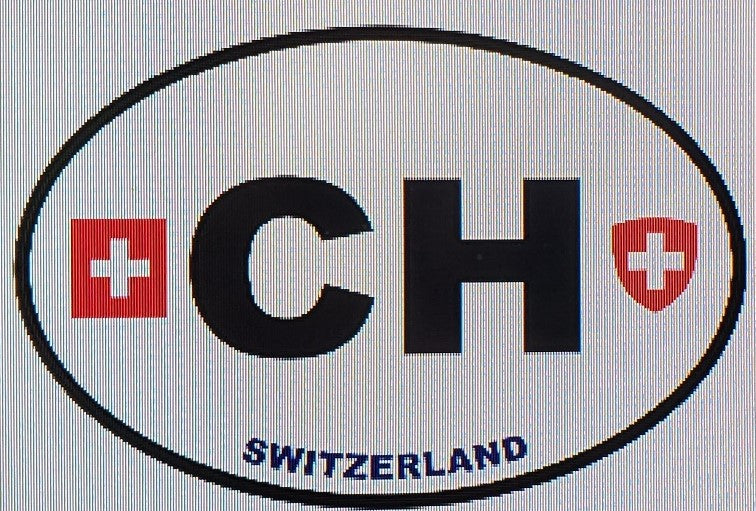 Swiss CH Switzerland Oval Bumper Sticker