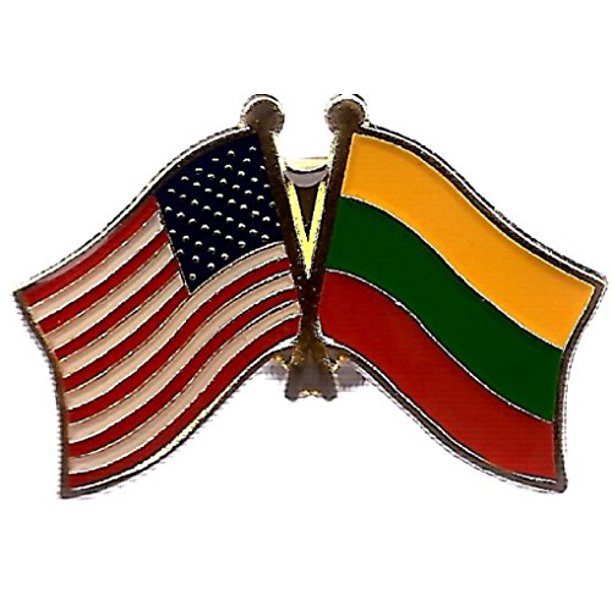 USA Lithuania Lapel Pin