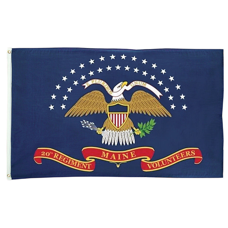 20th Maine 3'X5' Embroidered Flag ROUGH TEX® 600D Nylon