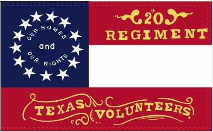 20th Regiment Hoods Brigade Texas Volunteers 3'x5' Feet 100D Flag Rough Tex Stars & Bars Pattern