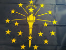 INDIANA 3'X5' EMBROIDERED 210D NYLON FLAG IN STATE FLAGS