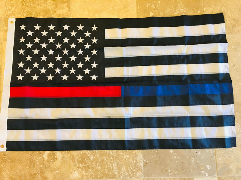 USA POLICE FIRE MEMORIAL 3'X5' EMBROIDERED 210D NYLON FLAG US LAW ENFORCEMENT