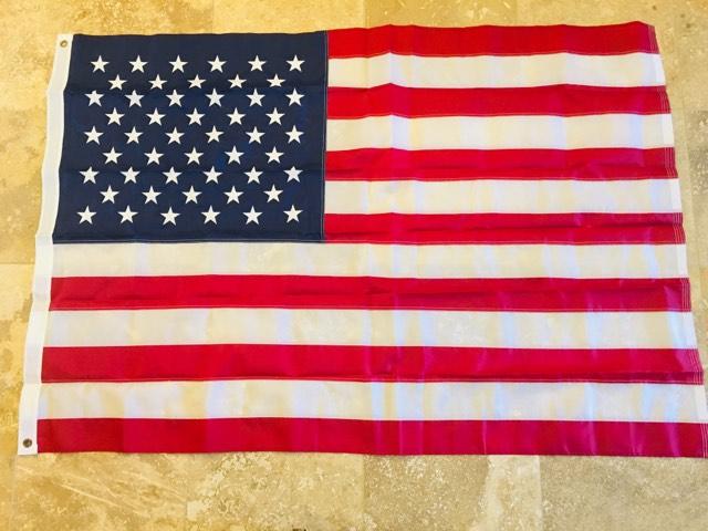 USA 210D Nylon American Flags 5'x8' Embroidered Stars & All Sewn Stripes Brass Grommets