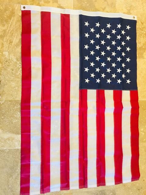 USA 210D Nylon American Flags 5'x8' Embroidered Stars & All Sewn Stripes Brass Grommets