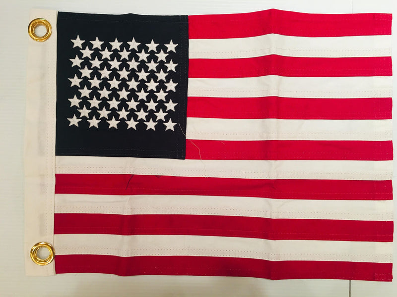 USA 100% COTTON SEWN & EMBROIDERED FLAGS 12X18 INCH