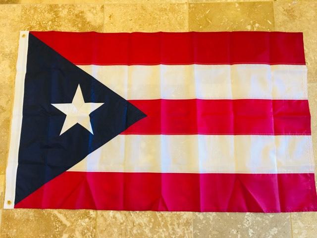 PUERTO RICO 3'X5' EMBROIDERED 210D NYLON FLAG Puerto Rico Blue Flag Sale