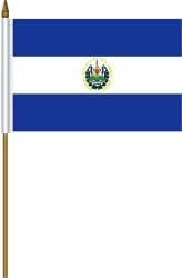 El Salvador Stick Flags - 12''x18'' Rough Tex ®100D