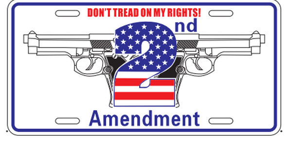 DON'T TREAD ON MY RIGHTS 2ND AMENDMENT Embossed License Plate