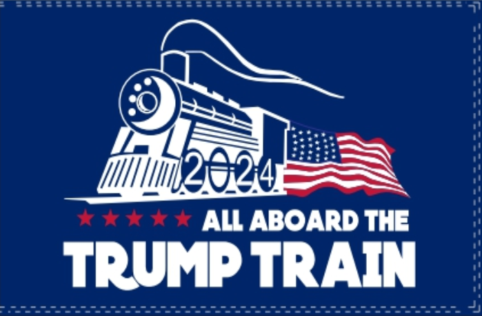 TRUMP 2024 TRUMP TRAIN 12"x18" Flag Rough Tex® 100D Double Sided