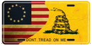 Betsy Ross Gadsden Vintage American Embossed License Plate