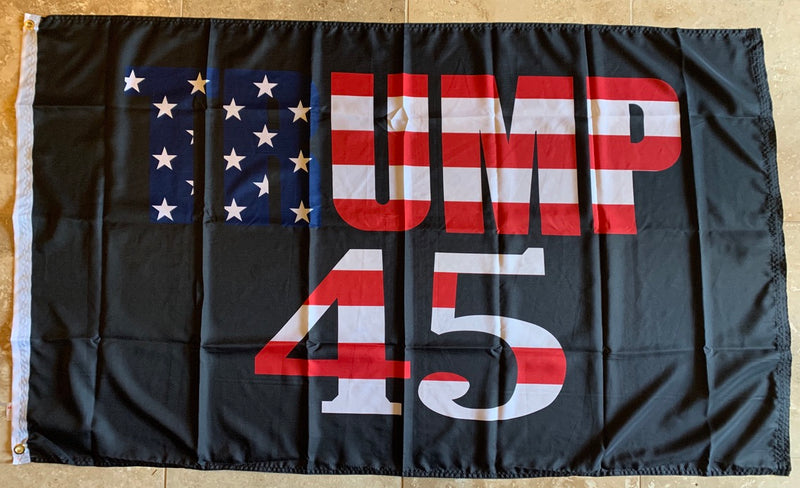 Trump 45 Black Rough Tex® 100D 3'X5' Flag