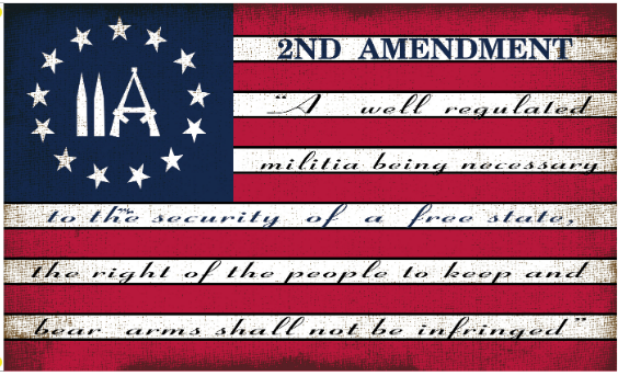2nd Amendment USA Bullets 3'X5' Flag Rough Tex® 100D