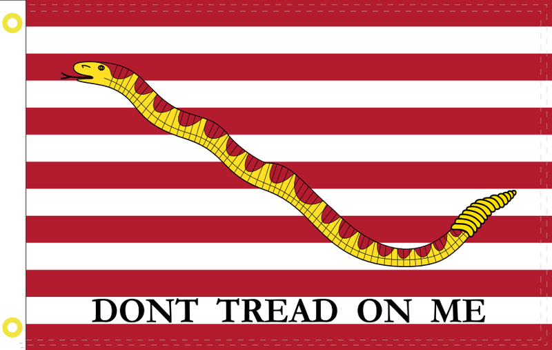 2X3 100D 1ST NAVY JACK FLAG AMERICAN HISTORY REVOLUTION 1776 DON'T TREAD ON ME