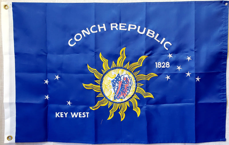 Conch Republic Key West Nylon EMBROIDERED 12"x18" Flag ROUGH TEX® 300D