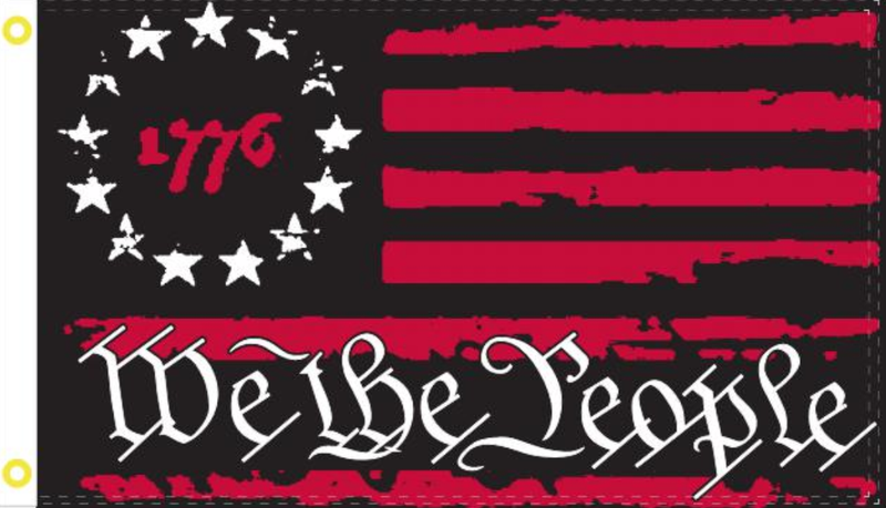 Betsy Ross 1776 We The People Black & Red 2'X3' Flag Rough Tex® 100D