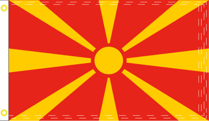 2'X3' 100D NORTH MACEDONIA FLAG