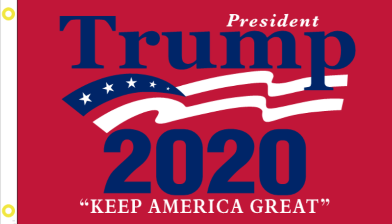 2'X3' 100D PRESIDENT TRUMP RED 2020 FLAG DOUBLE SIDED