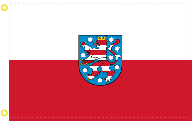 2'X3' 100D THÜRINGEN GERMAN STATE FREE STATE OF THURINGIA FLAG