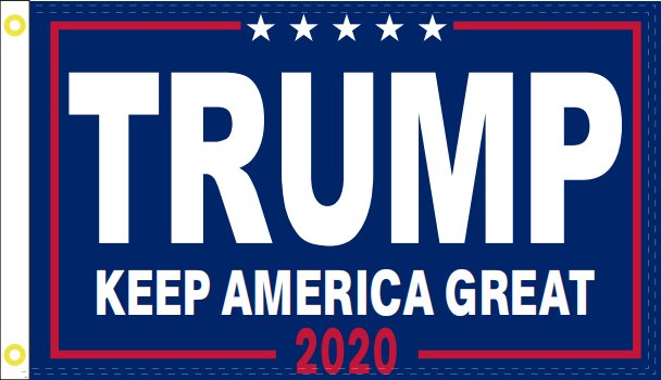 2'X3' 100D TRUMP KAG 2020 BLUE FLAG