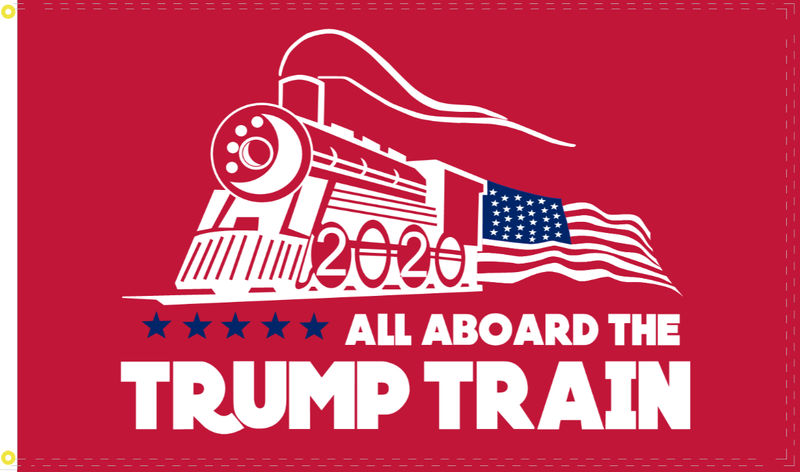 2'X3' 100D TRUMP TRAIN RED FLAG