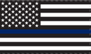 2'X3' 600D US Police Memorial Sleeved Flag 2ply embroidered & sewn