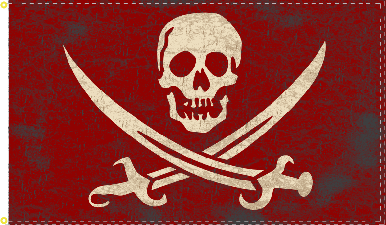 Calico Jack Rackham Blood Red Pirate 3'X5' Rough Tex ® 100D Flags
