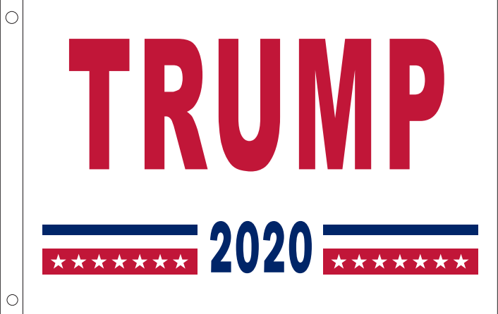TRUMP 2020 WHITE 2x3 Feet 100D ROUGH TEX ® FLAG
