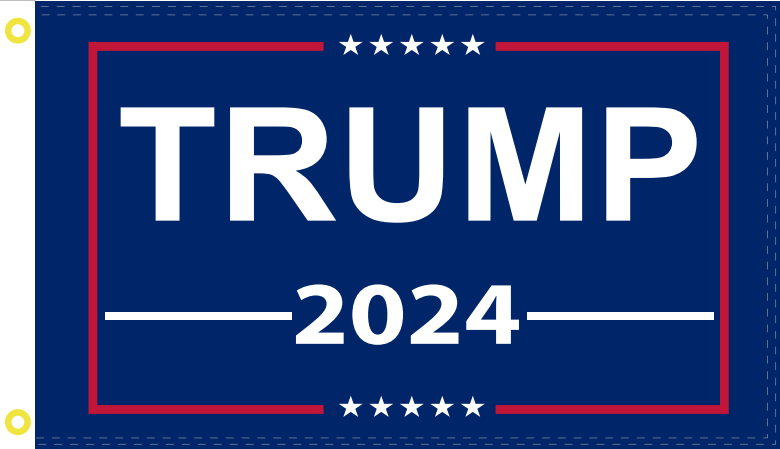 Trump 2024 100D 2x3 Feet Flag Rough Tex ® Large Boat Flag Or Under the USA Flag