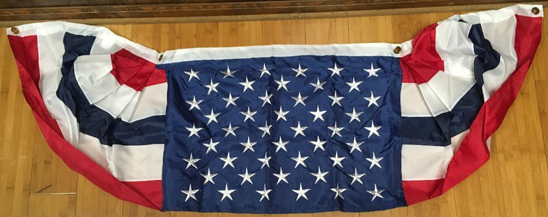 2'x4' American Flag Fan Embroidered Stars Nylon Premium