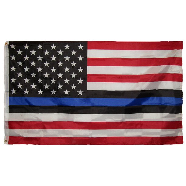 Blue Lives Matter (Black, White and Blue) 12"X18" Flag With Grommets Rough Tex ® 100D