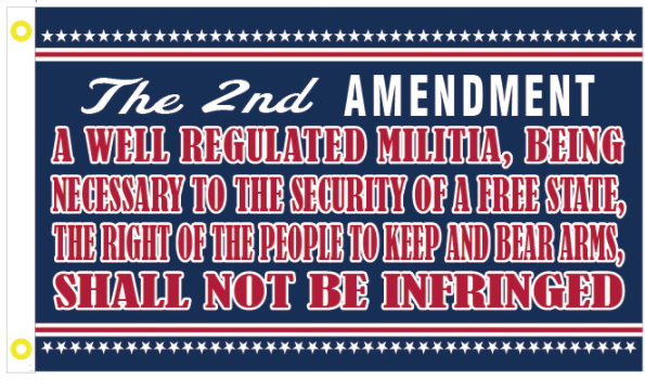 Second Amendment Blue 3'X5' Flag Rough Tex® 100D