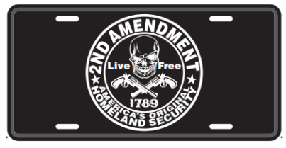 2nd Amendment Live Free 1789 Embossed License Plate